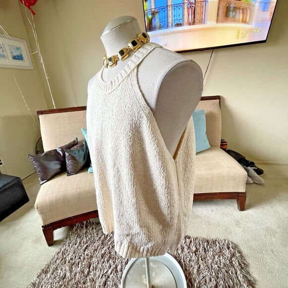 J. Crew Women's Size 3X Cream Sweater Vest Pullover Knit Sleeveless Top Preppy - Picture 6 of 12